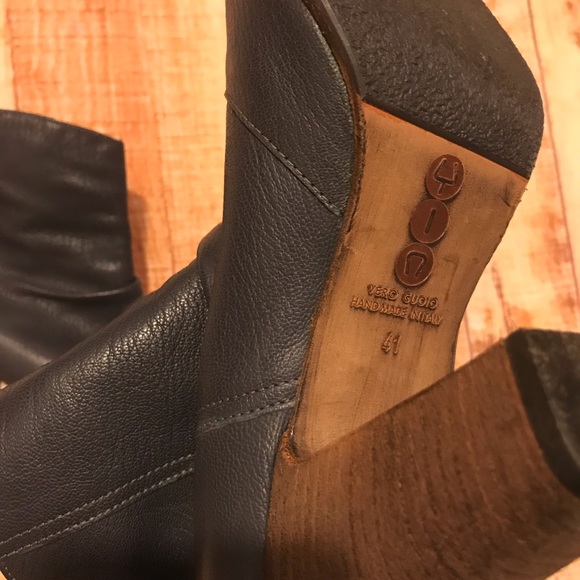 YIN made in Italy leather blue booties - Picture 4 of 5